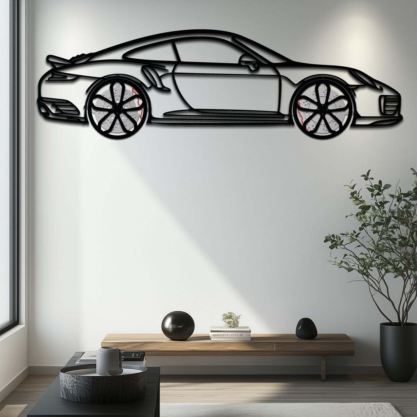Porsche 911 Turbo S Silhouette Metal Wall Art – Rotating Wheel Automotive Decor Gift 🏎️🔥,KAFMEKA056 - Tampa Home & Garden Store