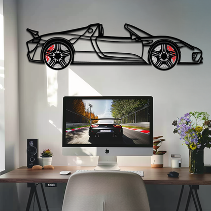 Porsche 918 Spyder Silhouette Metal Wall Art – Hybrid Hypercar Decor with Rotating Wheels ⚡🏁,KAFMEKA061 - Tampa Home & Garden Store