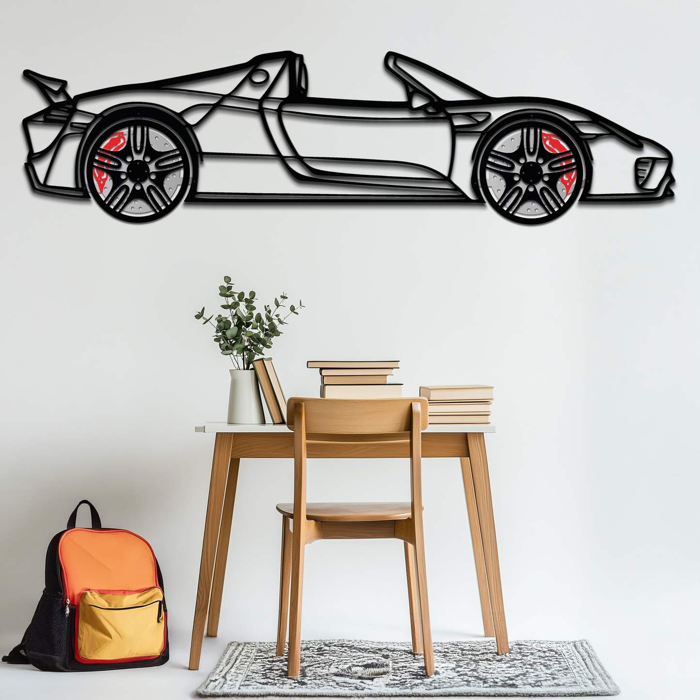 Porsche 918 Spyder Silhouette Metal Wall Art – Hybrid Hypercar Decor with Rotating Wheels ⚡🏁,KAFMEKA061 - Tampa Home & Garden Store