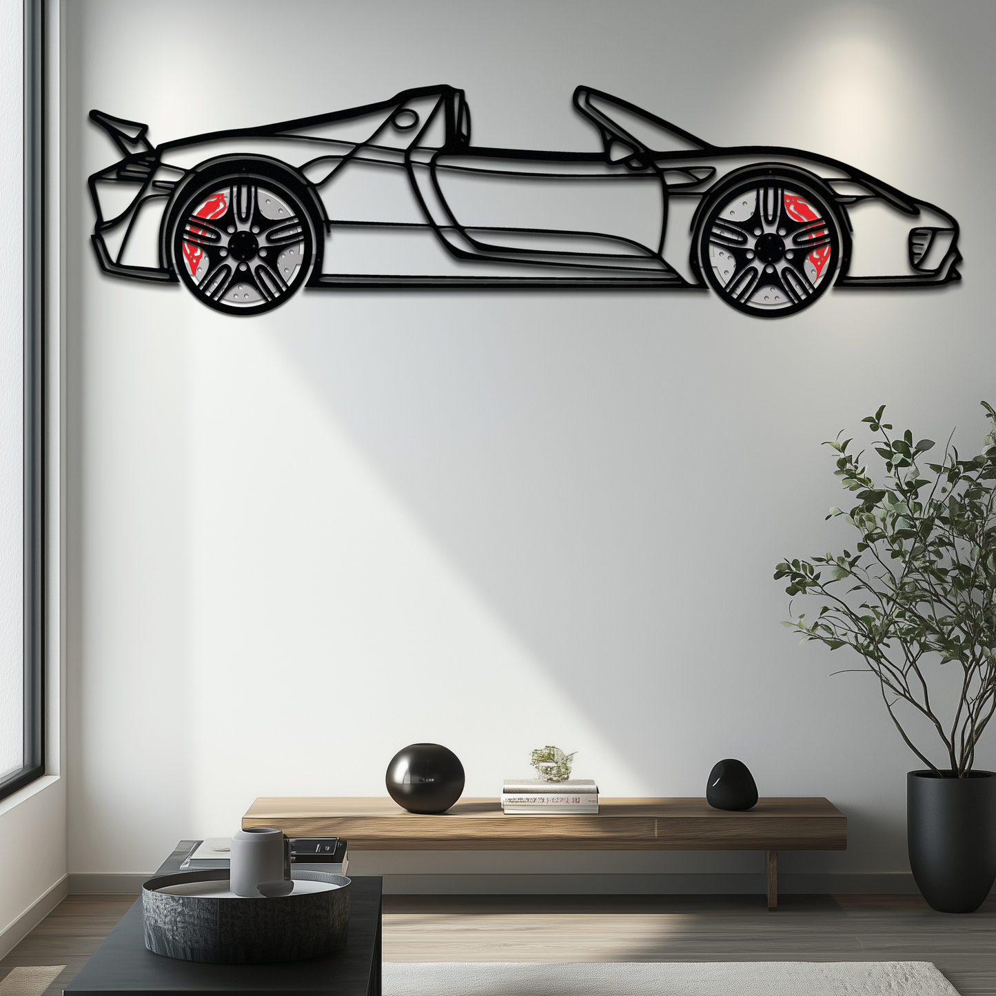 Porsche 918 Spyder Silhouette Metal Wall Art – Hybrid Hypercar Decor with Rotating Wheels ⚡🏁,KAFMEKA061 - Tampa Home & Garden Store
