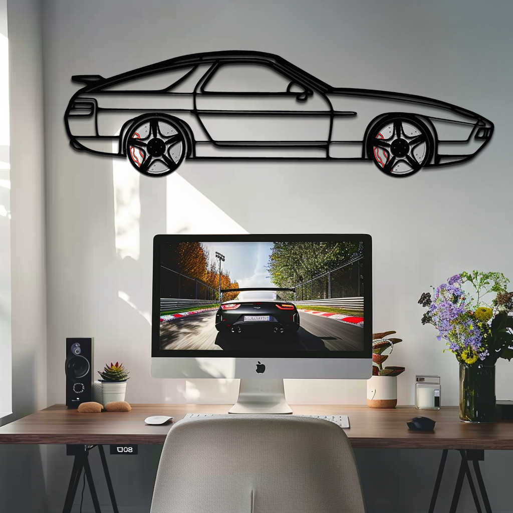 Porsche 928 GTS Silhouette Metal Wall Art – Classic Grand Tourer Decor with Rotating Wheels-KAFMEKA062 - Tampa Home & Garden Store