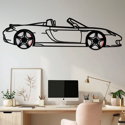 Porsche Carrera GT Silhouette Metal Wall Art – Supercar Icon Decor with Rotating Wheels-KAFMEKA063 - Tampa Home & Garden Store