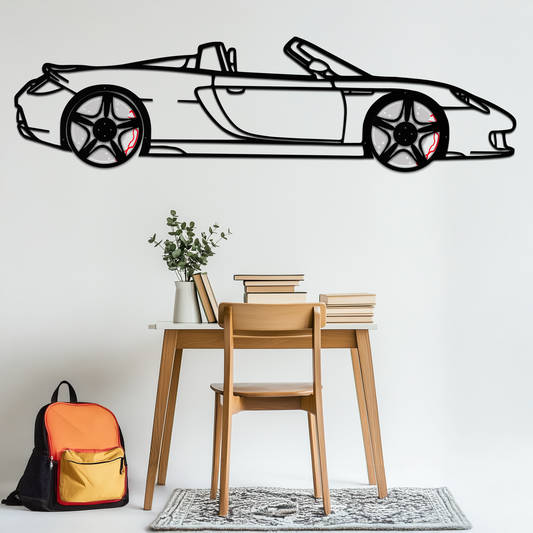 Porsche Carrera GT Silhouette Metal Wall Art – Supercar Icon Decor with Rotating Wheels-KAFMEKA063 - Tampa Home & Garden Store