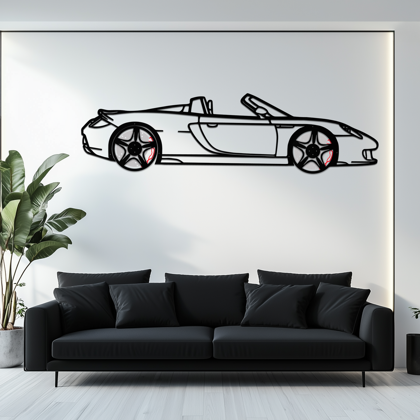 Porsche Carrera GT Silhouette Metal Wall Art – Supercar Icon Decor with Rotating Wheels-KAFMEKA063 - Tampa Home & Garden Store