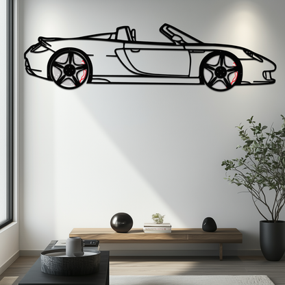 Porsche Carrera GT Silhouette Metal Wall Art – Supercar Icon Decor with Rotating Wheels-KAFMEKA063 - Tampa Home & Garden Store
