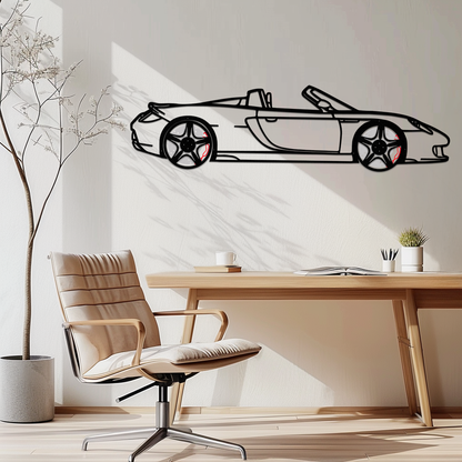 Porsche Carrera GT Silhouette Metal Wall Art – Supercar Icon Decor with Rotating Wheels-KAFMEKA063 - Tampa Home & Garden Store