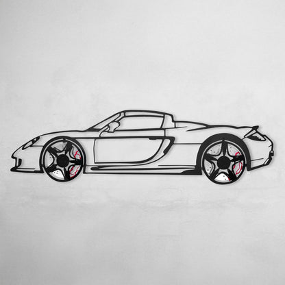Porsche Carrera GT Wall Art – Supercar Steel Silhouette with Spinning Wheels-KAFMEKA039 - Tampa Home & Garden Store