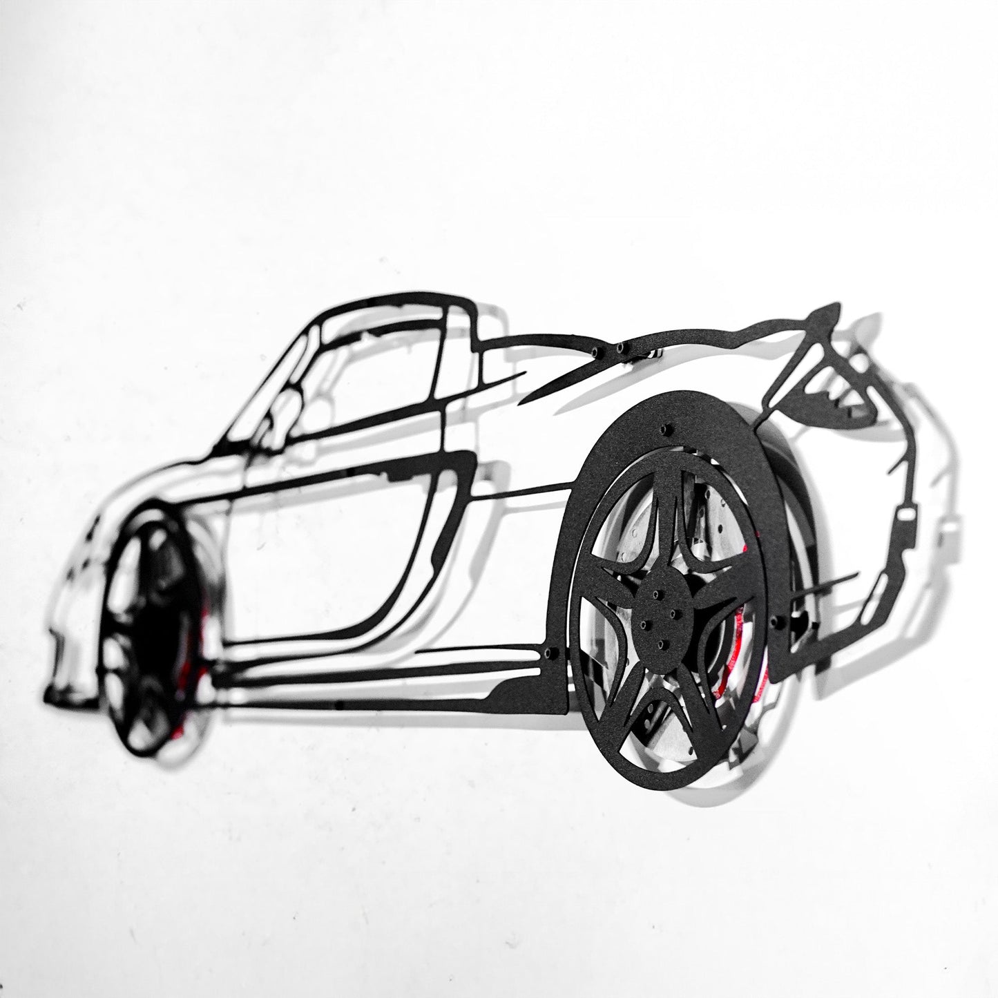Porsche Carrera GT Wall Art – Supercar Steel Silhouette with Spinning Wheels-KAFMEKA039 - Tampa Home & Garden Store