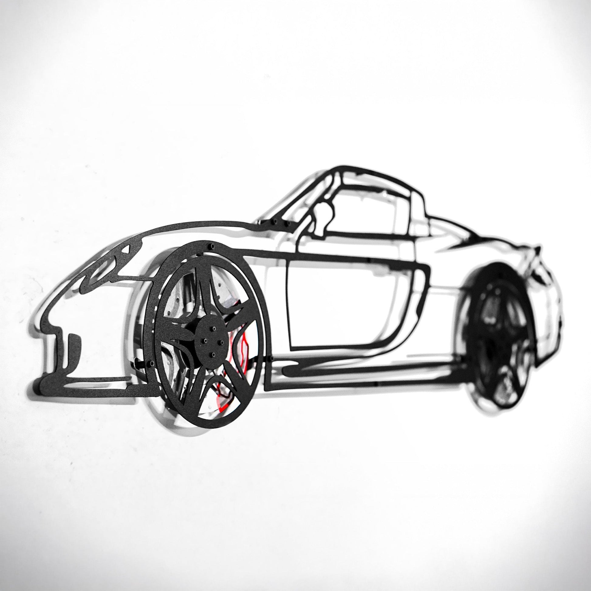 Porsche Carrera GT Wall Art – Supercar Steel Silhouette with Spinning Wheels-KAFMEKA039 - Tampa Home & Garden Store