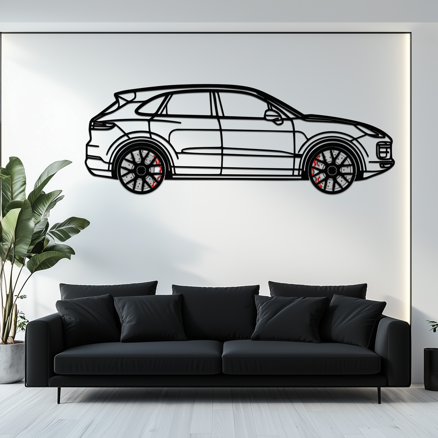 Porsche Cayenne Turbo Metal Wall Art – Luxury SUV Silhouette Decor with Rotating Wheels-KAFMEKA064 - Tampa Home & Garden Store