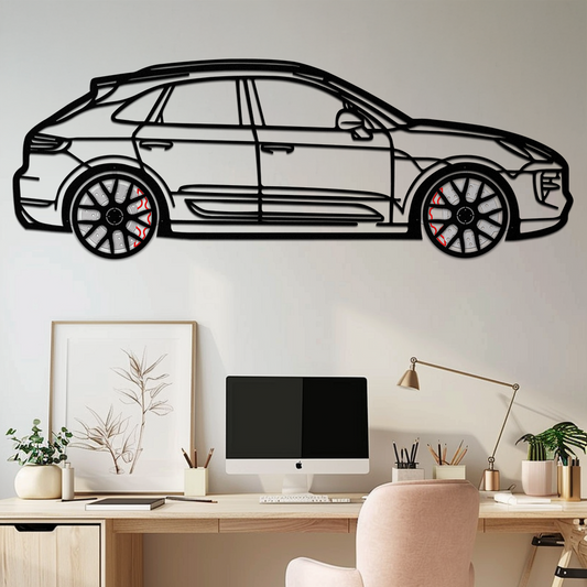 Porsche Macan GTS 95B Metal Wall Art – Luxury Performance SUV Silhouette with Rotating Wheels-KAFMEKA065 - Tampa Home & Garden Store