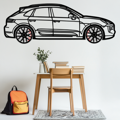 Porsche Macan GTS 95B Metal Wall Art – Luxury Performance SUV Silhouette with Rotating Wheels-KAFMEKA065 - Tampa Home & Garden Store