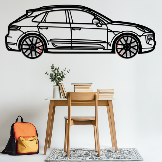 Porsche Macan GTS 95B Metal Wall Art – Luxury Performance SUV Silhouette with Rotating Wheels-KAFMEKA065 - Tampa Home & Garden Store