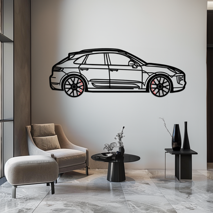 Porsche Macan GTS 95B Metal Wall Art – Luxury Performance SUV Silhouette with Rotating Wheels-KAFMEKA065 - Tampa Home & Garden Store