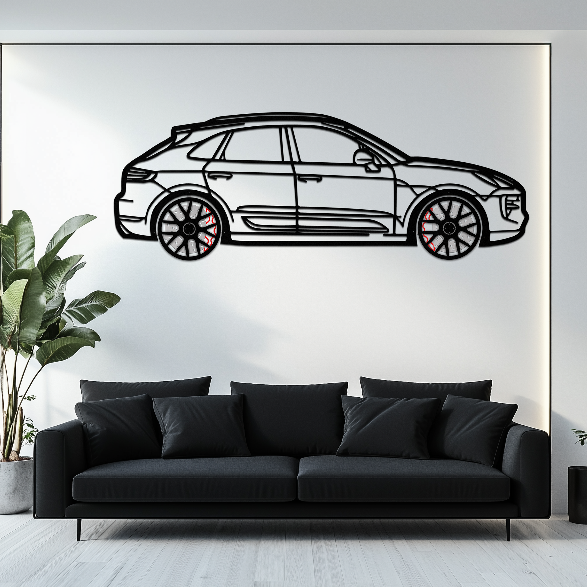 Porsche Macan GTS 95B Metal Wall Art – Luxury Performance SUV Silhouette with Rotating Wheels-KAFMEKA065 - Tampa Home & Garden Store