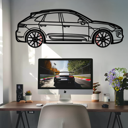 Porsche Macan GTS 95B Metal Wall Art – Luxury Performance SUV Silhouette with Rotating Wheels-KAFMEKA065 - Tampa Home & Garden Store