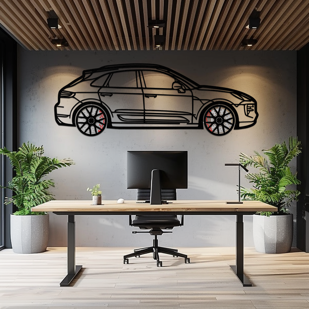 Porsche Macan GTS 95B Metal Wall Art – Luxury Performance SUV Silhouette with Rotating Wheels-KAFMEKA065 - Tampa Home & Garden Store