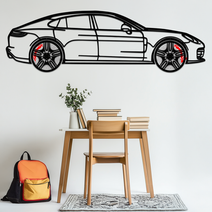 Porsche Taycan Turbo Cross Metal Wall Art – Electric Performance Silhouette with Rotating Wheels-KAFMEKA067 - Tampa Home & Garden Store