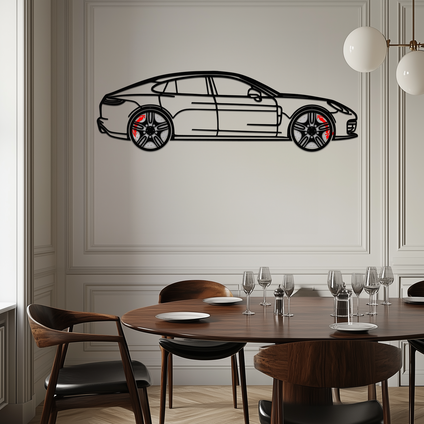 Porsche Taycan Turbo Cross Metal Wall Art – Electric Performance Silhouette with Rotating Wheels-KAFMEKA067 - Tampa Home & Garden Store