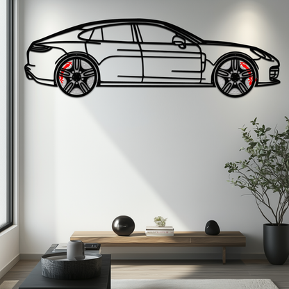 Porsche Taycan Turbo Cross Metal Wall Art – Electric Performance Silhouette with Rotating Wheels-KAFMEKA067 - Tampa Home & Garden Store