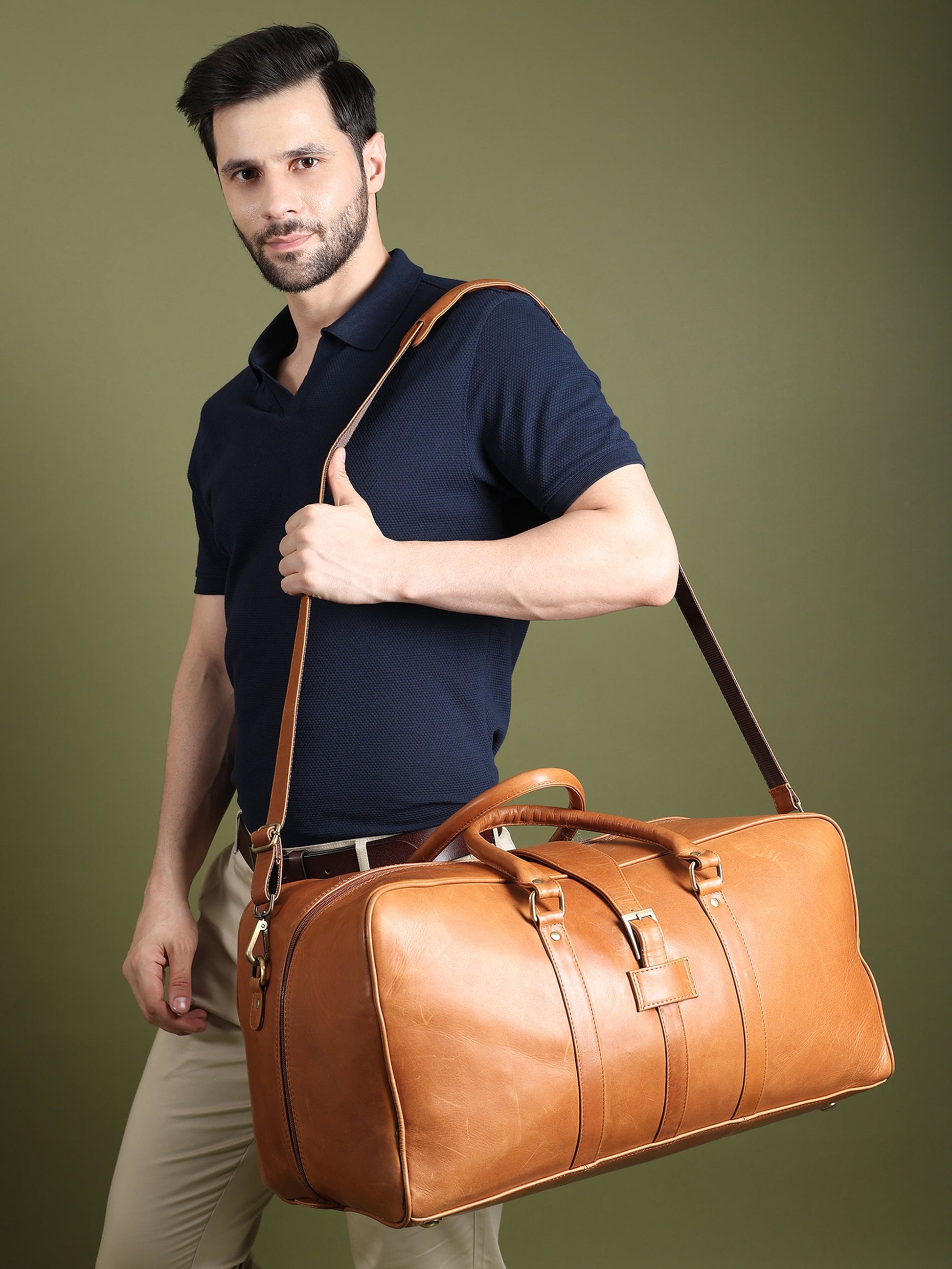 Port Blair Leather Duffle Travel Bag - Tampa Home & Garden Store