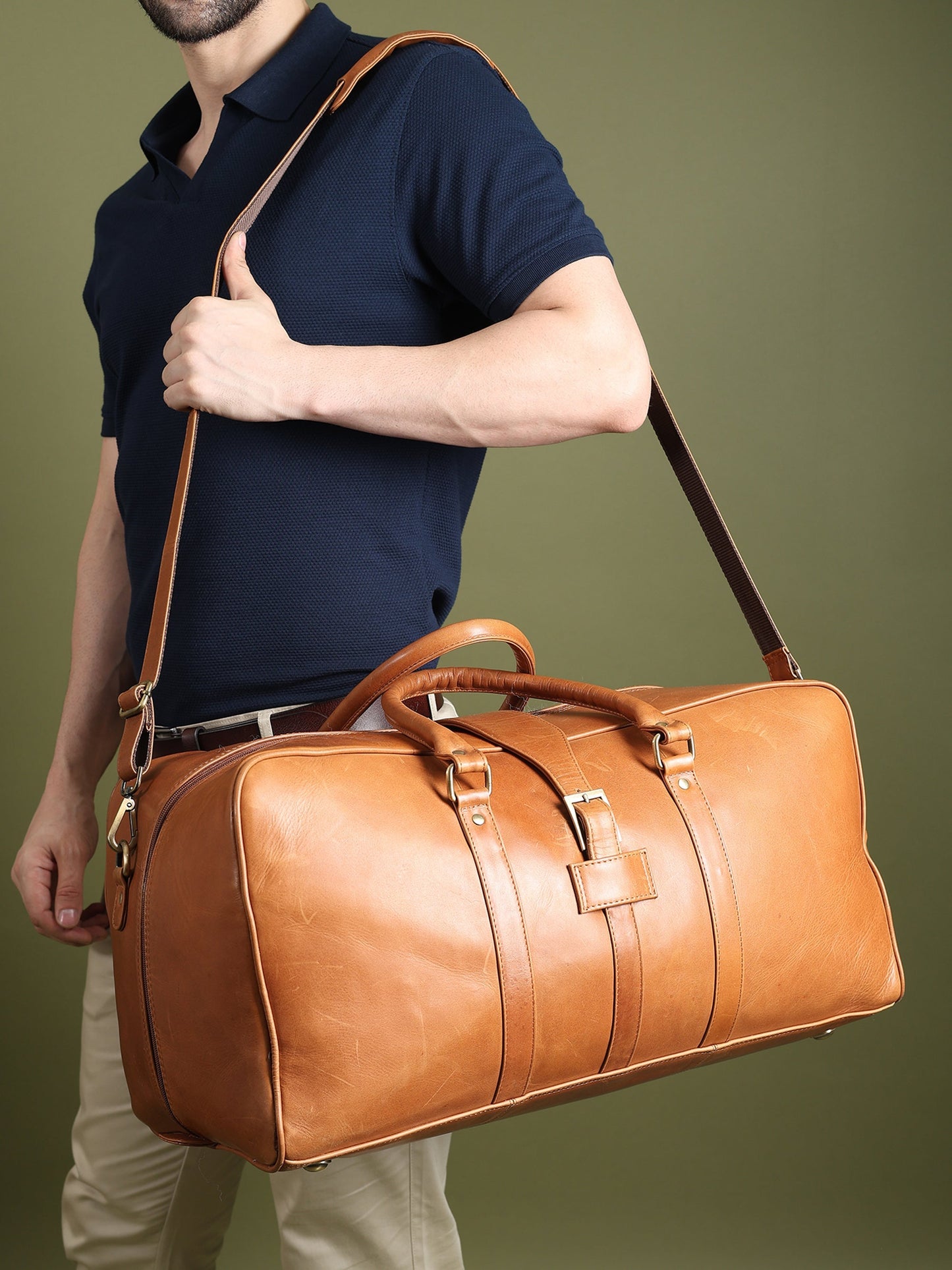 Port Blair Leather Duffle Travel Bag - Tampa Home & Garden Store