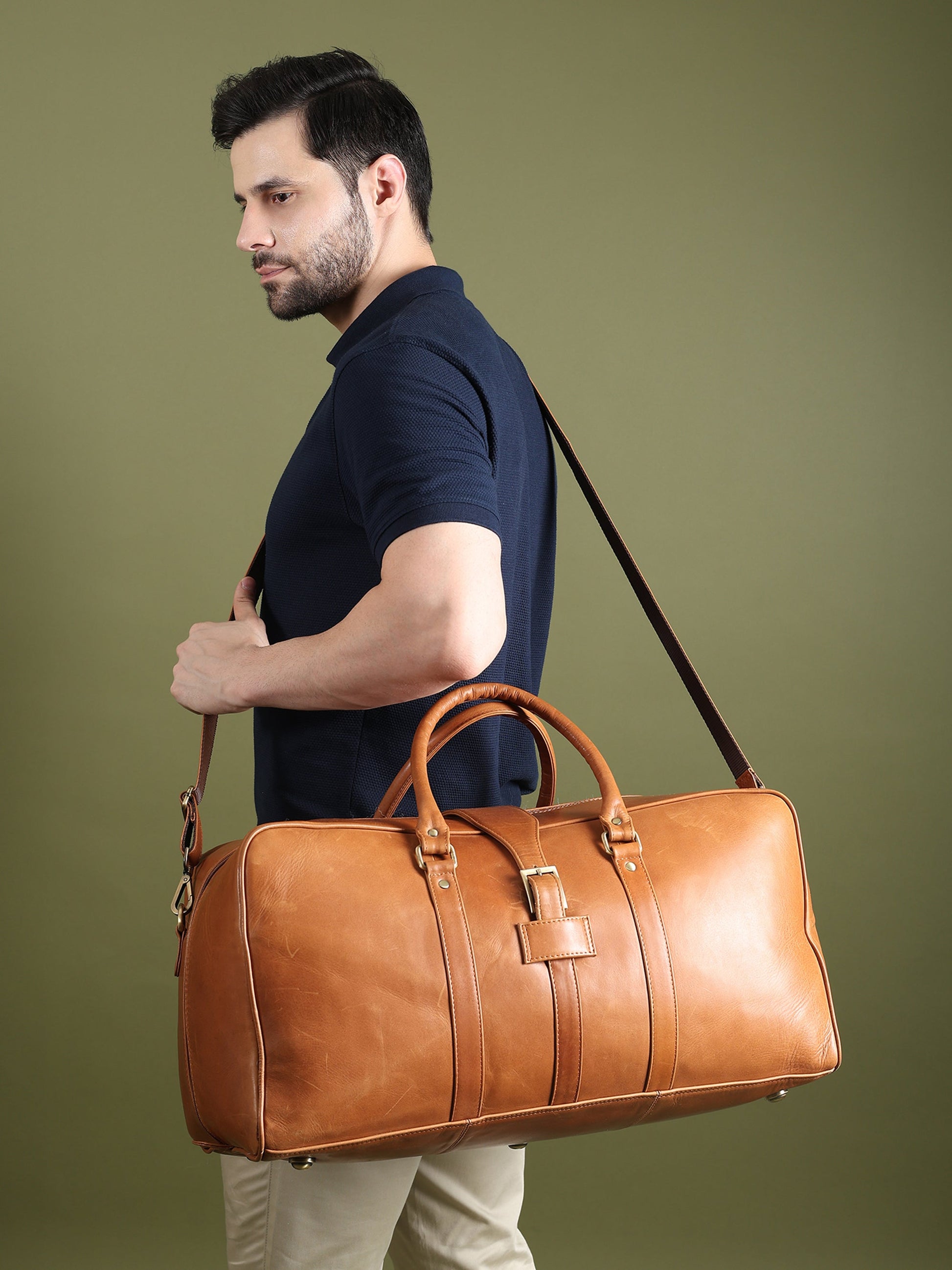 Port Blair Leather Duffle Travel Bag - Tampa Home & Garden Store