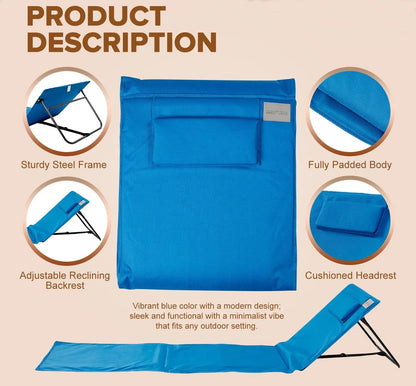 Portable Beach Mat Foldable blue fabric with sturdy steel frame Fire Sense on Tampa Home & Garden Store