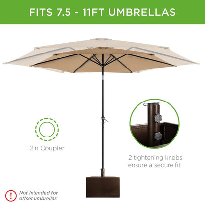 Portable Wheeled Powder Coated Steel Umbrella Base Stand / Planter Box - Tampa Home & Garden Store
