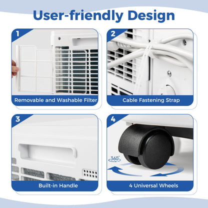 AC portátil 3 en 1, 8000/9000 BTU