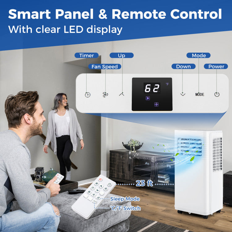 AC portátil 3 en 1, 8000/9000 BTU