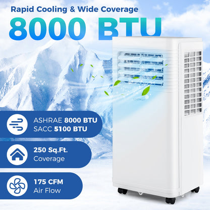 8000 BTU Portable AC with Dehumidifier Unit