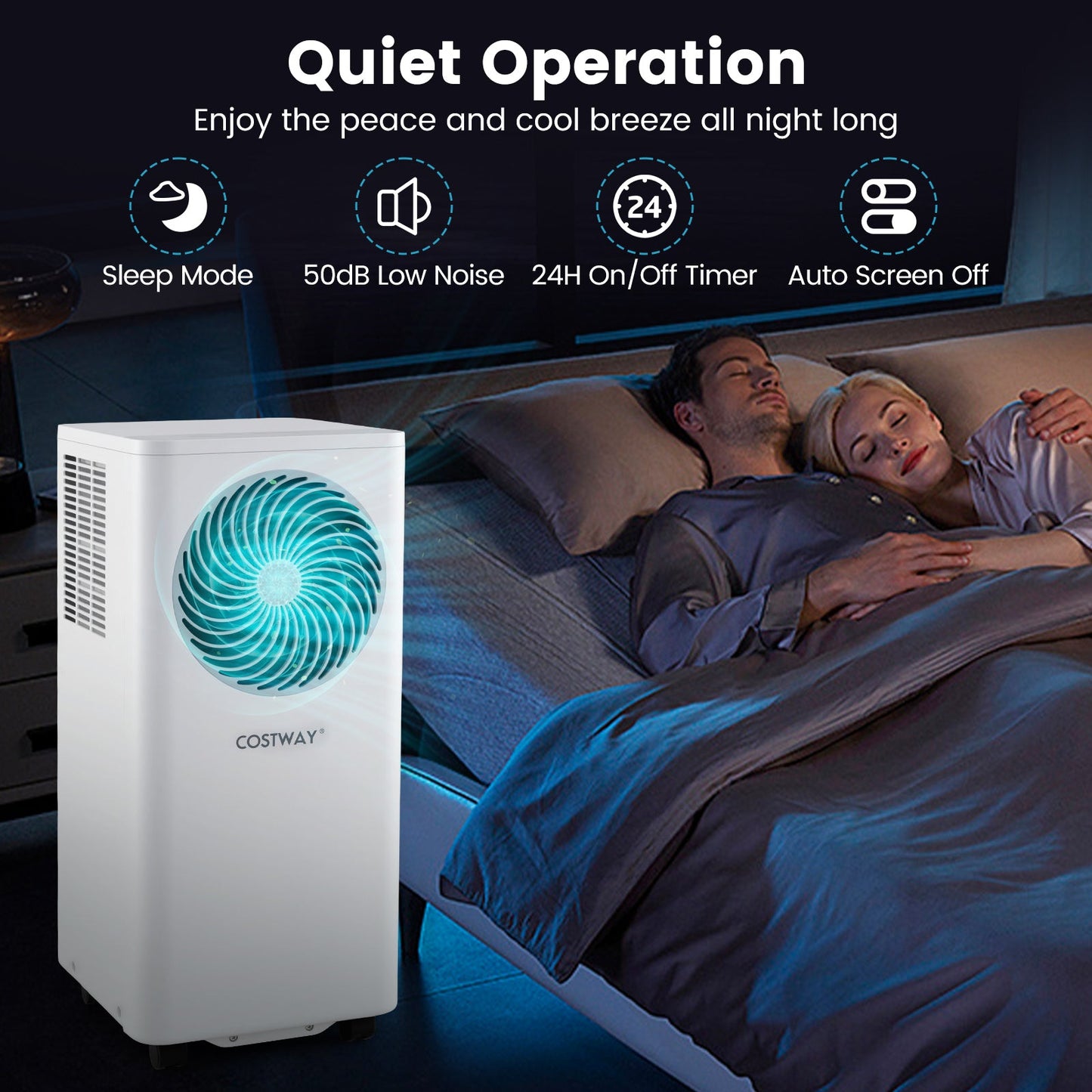 Aire acondicionado portátil de 8200/10000 BTU, unidad de aire acondicionado de pie 3 en 1 con deshumidificador - 8200 BTU