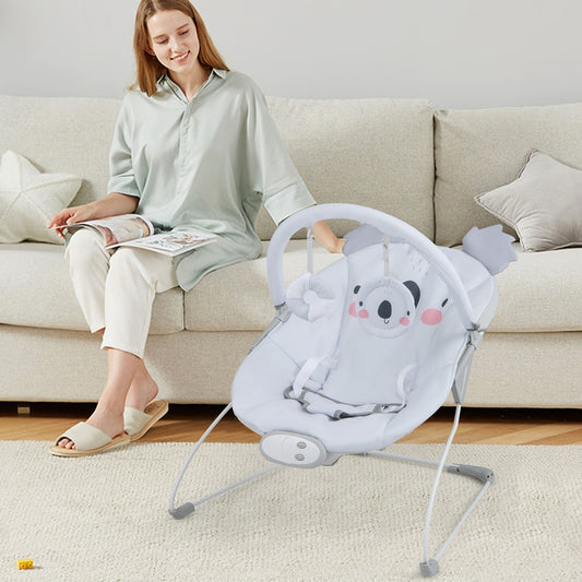 Portable Baby Bouncer Infant Rocker Seat with Detachable Toy Bar-Gray - Tampa Home & Garden Store