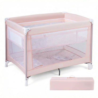 Portable Baby Playard Folding Travel Crib for Infants with Soft Mattress