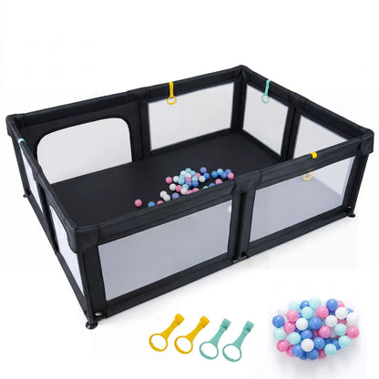 Baby Playpen with Ocean Balls and Breathable Mesh