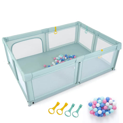 Baby Playpen with Ocean Balls and Breathable Mesh