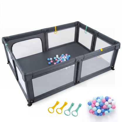 Baby Playpen with Ocean Balls and Breathable Mesh