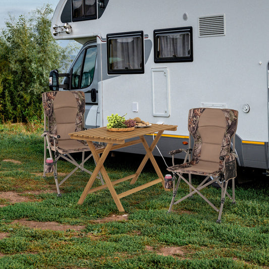 Portable Camping Chair with 400 LBS Metal Frame and Anti-Slip Feet - Tampa Home & Garden Store