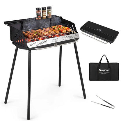 Portable Charcoal Grill With Adjustable Legs
