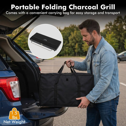 Portable Charcoal Grill With Adjustable Legs