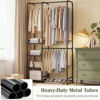Portable Closet With Pants Hangers and Rods
