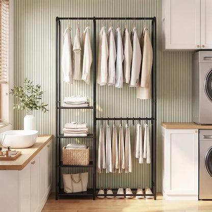 Portable Closet With Pants Hangers and Rods