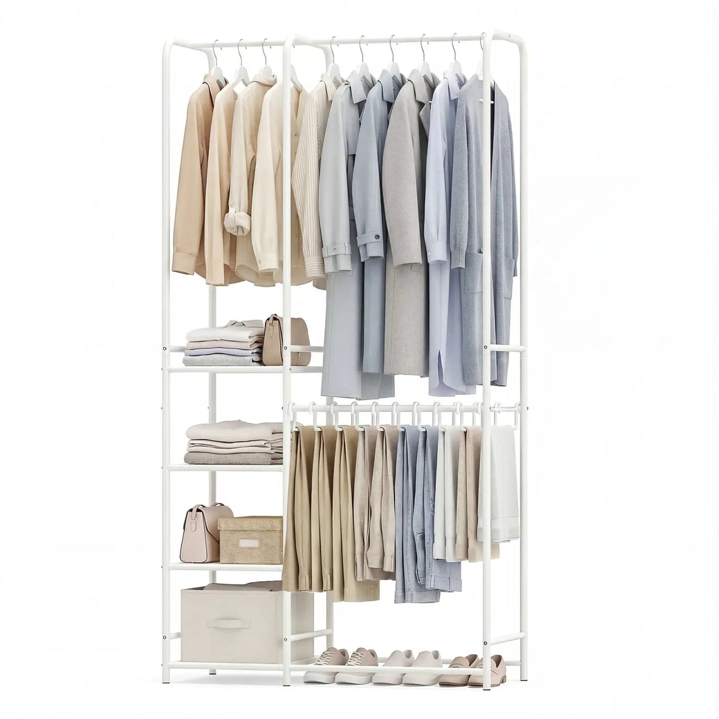 Portable Closet With Pants Hangers and Rods