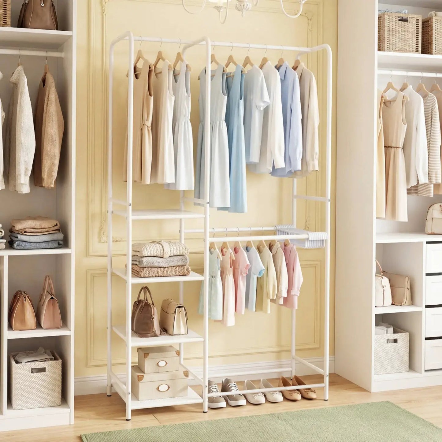 Portable Closet With Pants Hangers and Rods