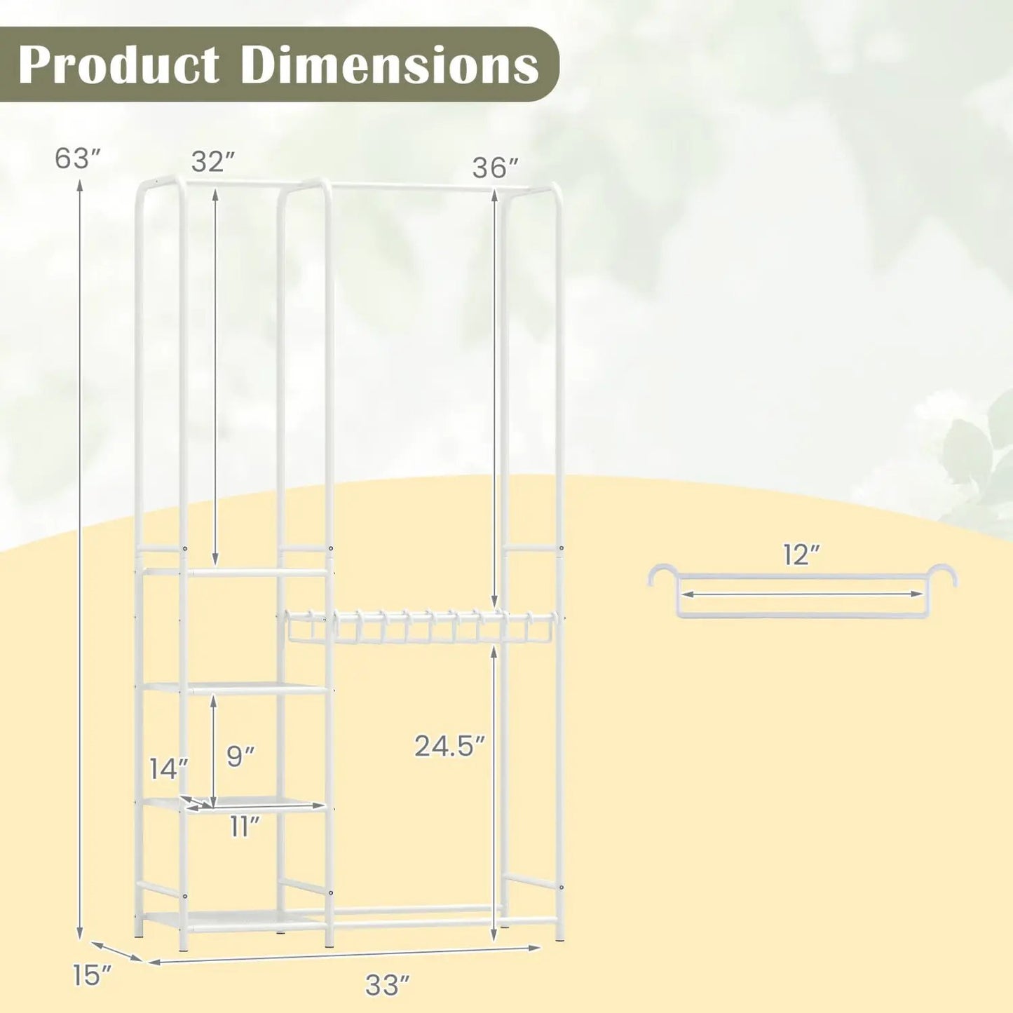 Portable Closet With Pants Hangers and Rods