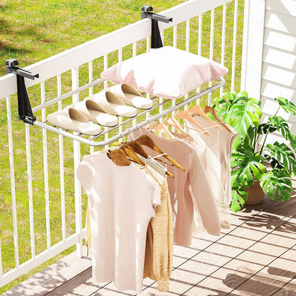 Portable Clothes Drying Rack Aluminum Towel Rack with Adjustable and Foldable Brackets