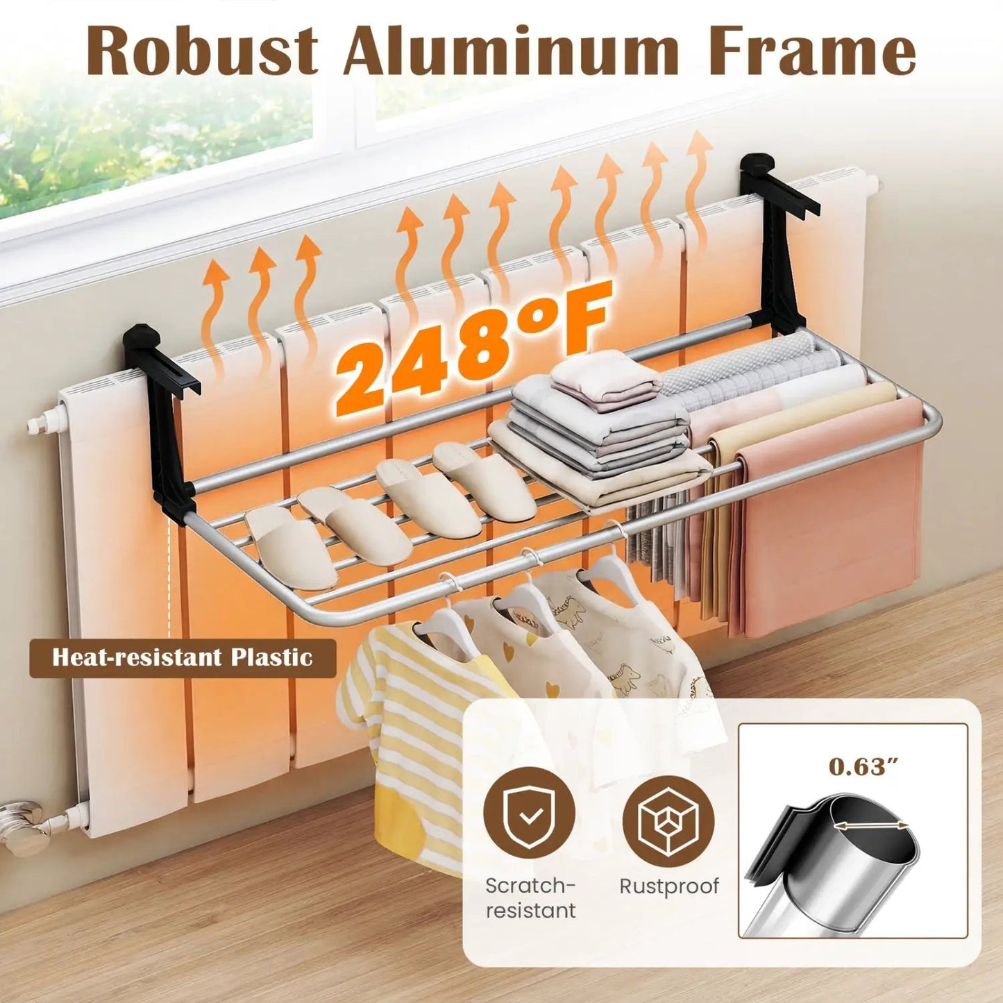 Portable Clothes Drying Rack Aluminum Frame