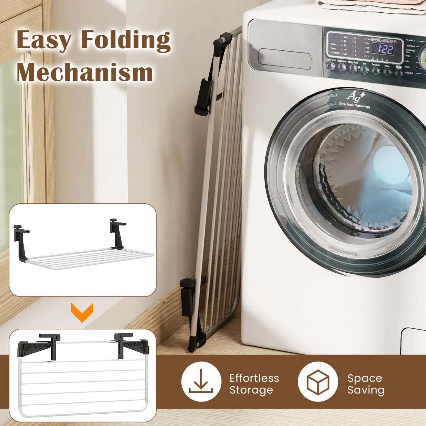 Portable Clothes Drying Rack Aluminum Frame