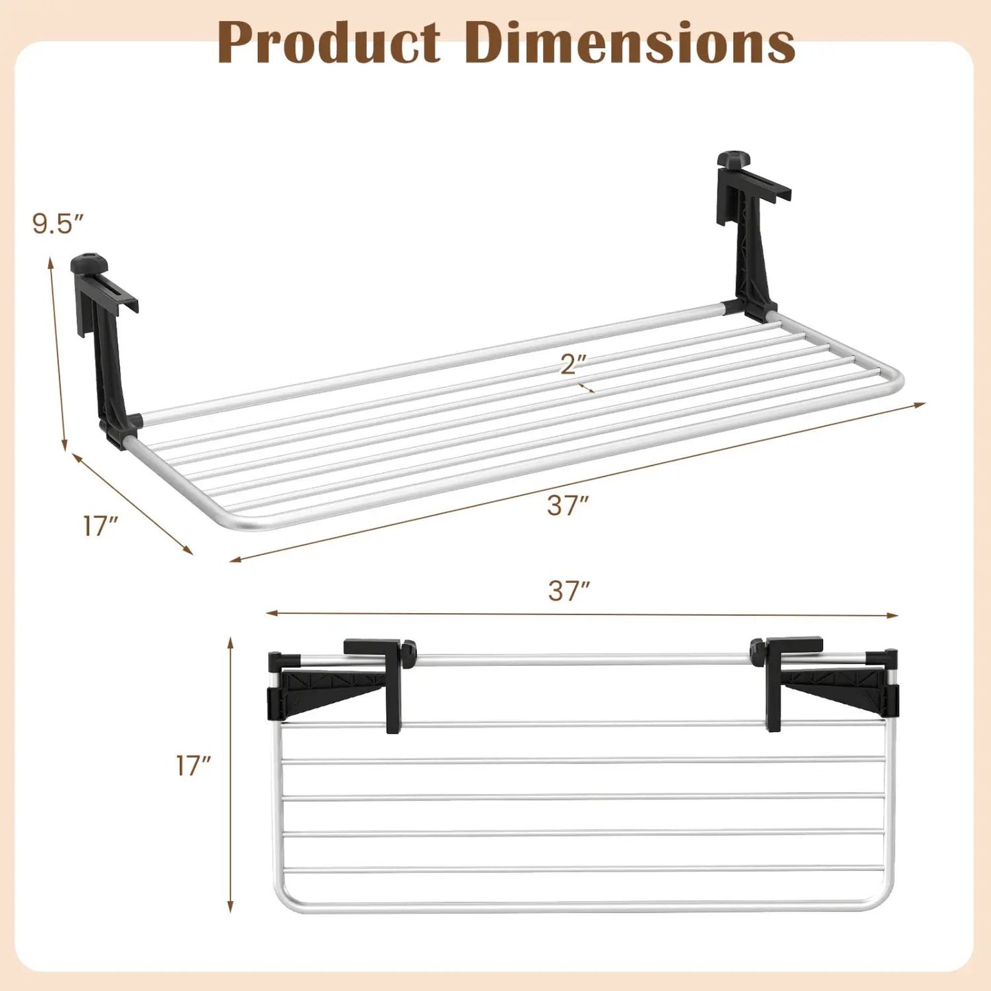 Portable Clothes Drying Rack Aluminum Frame